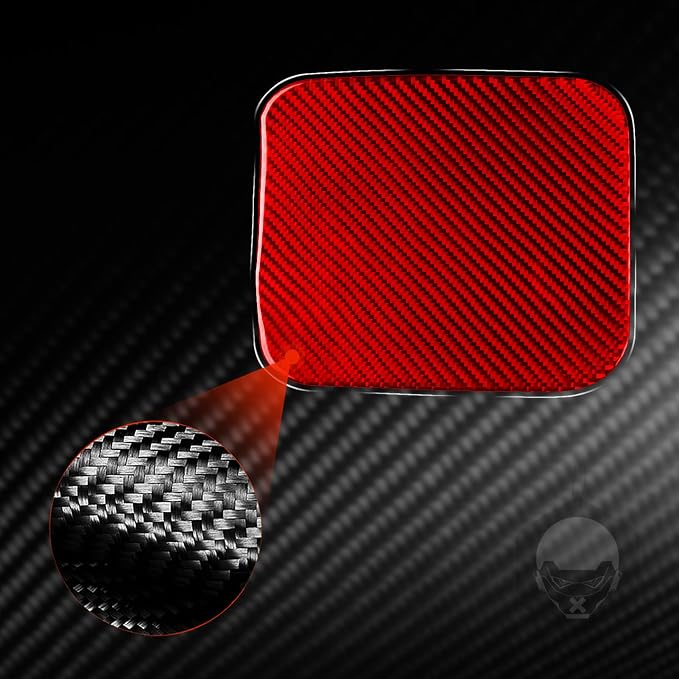 Red Real Carbon Fiber Trim for Nissan Rogue Accessories | for 2014-2020 / Rogue Sport 2017-2022 Fuel Tank Cover Oil Gas Cap Cover Sticker Exterior Thick Overlay Decal