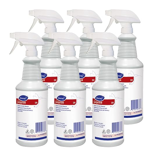 Diversey 94368241 SUMA Grill Oven & Grill Cleaner, Heavy Duty Liquid Dissolves Fats, Oils & Carbon Deposits, Ready-to-Use Spray, 32-Ounce (Pack of 6)