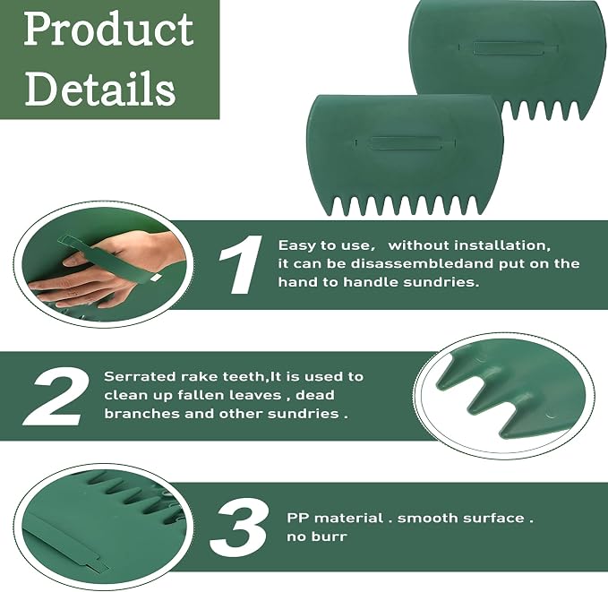 Leaves Grabber - 2 PCS Handheld Hazelnut Leaf Scoop for Fast Lawn Cleanup, Garden Leaf Scoops Hand Rakes for Fallen Leaves, Grass Clippings and Yard Trash