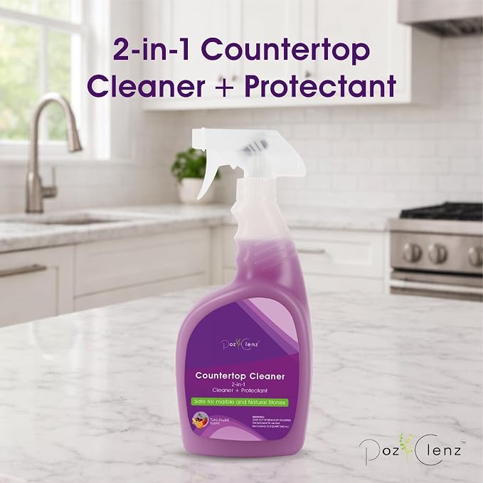 2-in-1 Countertop Cleaner + Protectant. Neutral pH Formula for Marble, Granite, Quartz & Engineered Stone. Safe Around Stainless Steel & All Water-Safe Surfaces.