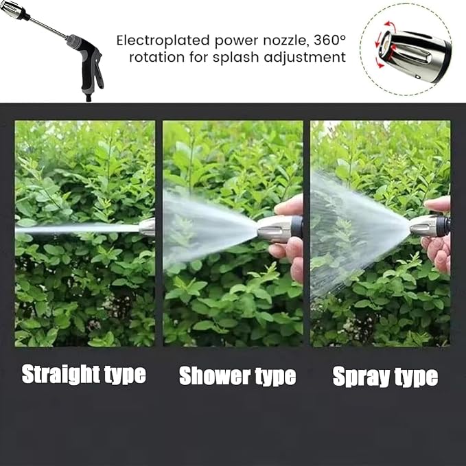 Aquoxis Pressure Washer Gun, High Pressure Garden Hose Nozzle with 360° Rotating Nozzle, 3 Spray Modes, Handheld Jet Nozzle Power Washer for Garden Hose - Fit with U.S. 3/4In Threaded Hoses