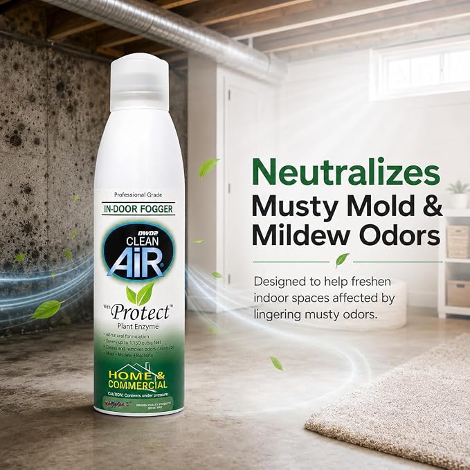 DWD2 Protect™ Home & Commercial Mold-Treatment Plant-Based Mold-Odor Remover Fogger Treatment - eco-friendly solution for a safer and healthier living and working space (8 oz.)
