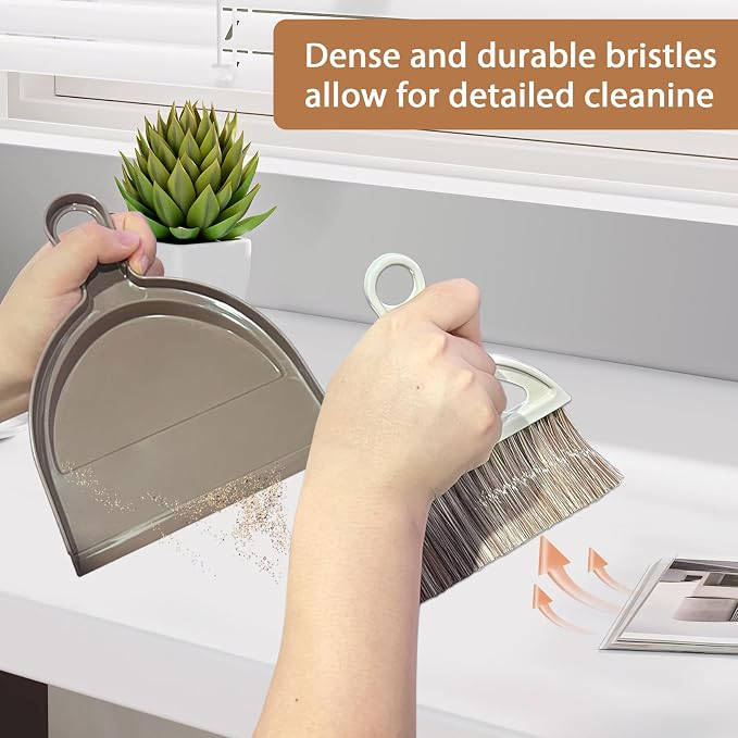 Small Mini Hand Broom Dustpan : Small Broom and Dustpan Set, Mini Broom and Dustpan Set, Hand Broom and Dustpan Set,Mini Dustpan and Brush Set for Cat Litter, Kitchen, Tables, Countertops, Cars, etc.