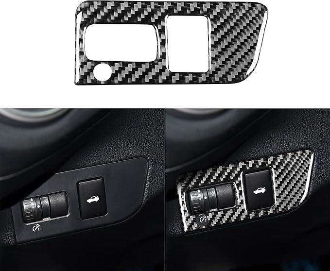 Real Carbon Fiber Trim for Subaru Accessories | for Scion FR-S 2013-2016 / Toyota 86 2016-2020 Head Lamp Headlight Control Switch Cover Interior Thick Overlay Decal - A