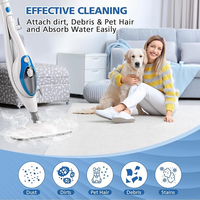 LINNIW 8 Pack Replacement Steam Mop Pads Compatible for PurSteam ThermaPro 10-in-1