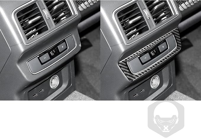 Real Carbon Fiber Trim for Audi 80A Q5 Accessories | for SQ5 2018-2025 Dash Rear AC Outle Cliamte Button Panel Frame Cover Sticker Interior Thick Overlay Decal