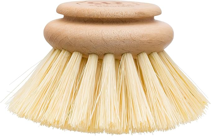 Redecker Dish Brush Replacement Heads, Tampico Fiber, 2 Inch Round, 2 Pack – Wooden Brush Refills for Dishes & Cookware, Made in Germany