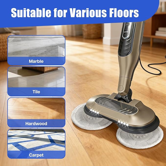 8 Pack Steam Mop Pads Compatible with Shark S8201 S8001 S7001 S7201 | S7005 S7000 Series, S7000AMZ S7001TGT– Microfiber Replacement Scrub Pad, All-in-One Reusable Cleaning Refills for Hard Floor