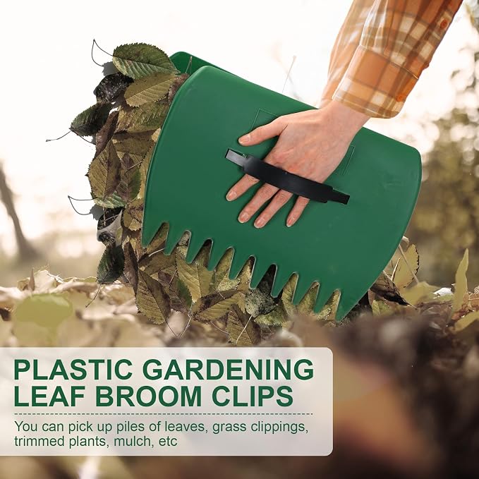 Sherr 6 Pcs Leaf Scoops Hand Rakes, Large Leaf Scoops and Claws Lightweight Plastic Leaves Grabbers for Picking up Leaves, Clippings, Grass, Collect Garden Rake Scooper