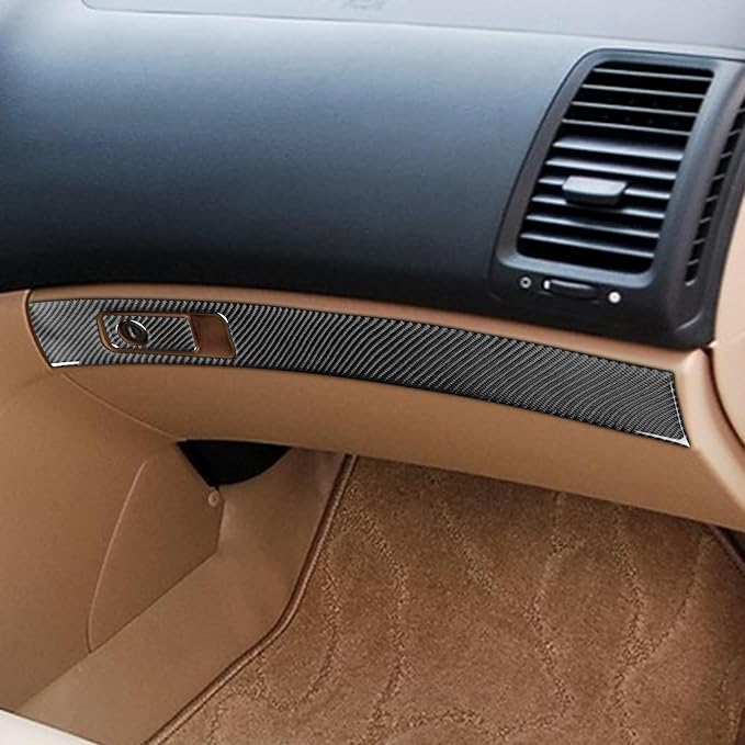 Real Carbon Fiber Trim for Honda Accord Accessories | for 2003 2004 2005 2006 2007，Passenger Storage Glove Box Switch Panel，Thick Overlay Sticker Decal