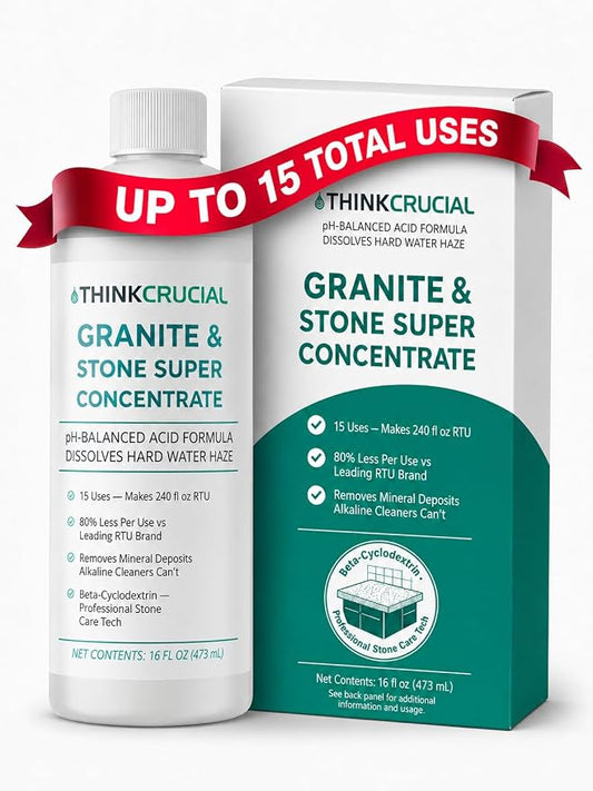Think Crucial Granite & Marble Countertop Cleaner Concentrate, Stone Safe, 240 oz RTU, 16 fl oz