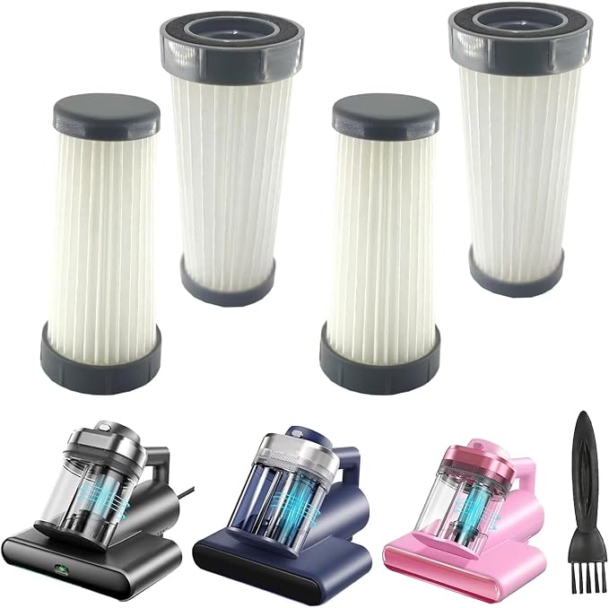 4Pack Hepa Filters Replacement Compatible with Teant Mattress Vacuum Cleaner, Washable Filters Works with DEVINC P860 Mattress Vacuum Cleaner.