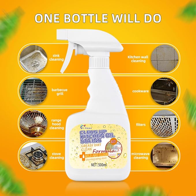 Liapu 3Pcs All Purpose Cleaner, Remove Stains Cleaning Spray, Lemon Breeze Scent Kitchen & Bathroom Cleaning Supplies, Multi Purpose Cleaner Spray Removes Grease, Grime, And Stains On Floors