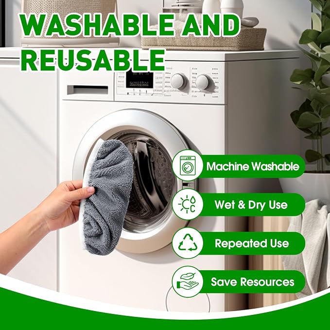 Reusable Mop Pads Compatible with Swiffer Sweeper Mops,Dry Flat mop Cover & Wet Pads Refills,Washable Microfiber Mop Pads for Floor Cleaning(8 Gray)