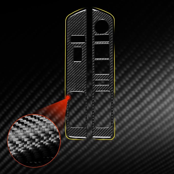 Carbon Fiber Front Door Stickers Fit for Ford Expedition 2007-2014 | for 2007 2008 2009 2010 2011 2012 2013 2014 | Trim Front Door Control | Accessories | Thick Overlay