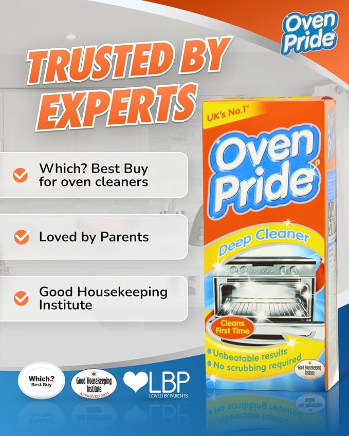 Oven Pride Oven Cleaner - 500ml Complete Oven Cleaning Kit with Safety Gloves & Cleaning Bag - Cleans First Time - Oven Cleaner Heavy Duty - Degreases Oven Without Scrubbing