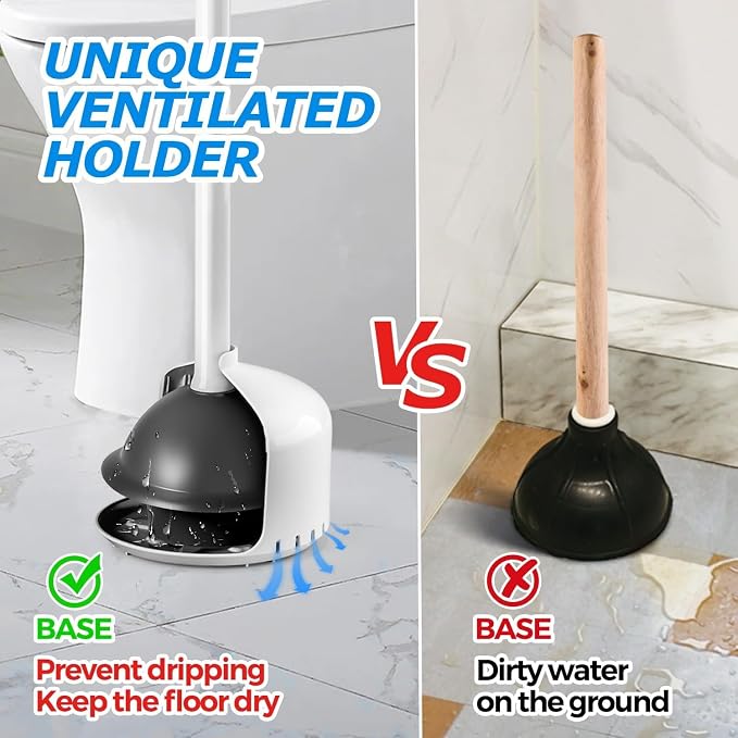 FORASTO 2Pack Toilet Plunger with Holder,Plungers for Bathroom with Holder,Heavy Duty Plunger with Cover,Bathroom Decor，Bathroom Accessories，Toilet Bowl Cleaners,Pearl White | Plungers for Bathroom, Toilet Bowl Cleaners, Apartment Must Haves, Bathroom ...