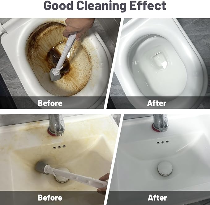 Upgrade Pumice Stone Toilet Bowl Cleaner with 16.7Inch Long Handle