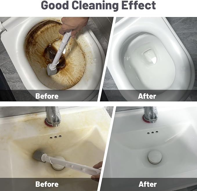 Upgrade Pumice Stone Toilet Bowl Cleaner with 16.7Inch Long Handle | Bathroom Cleaner Brush, Toilet Wand Refills, Remove Hard Water Stains, 1 Wand + Pumice Stones (10 PACK)