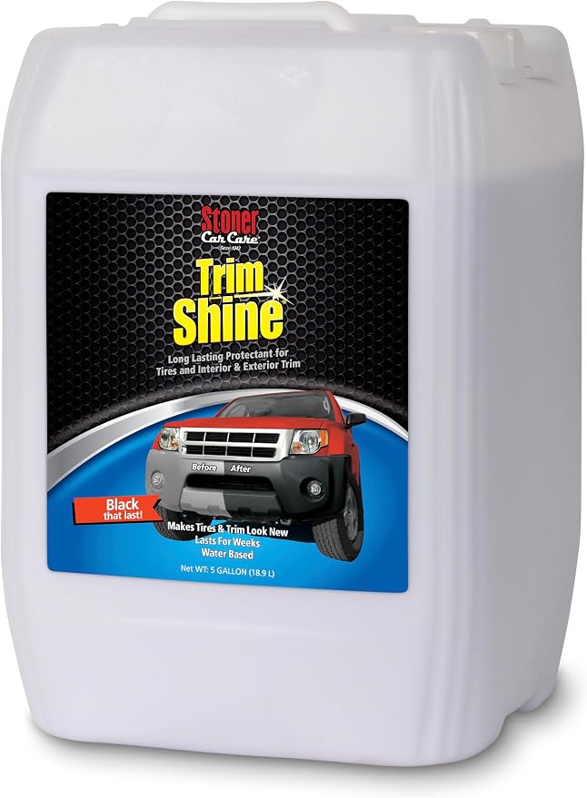 Stoner Car Care 91069 Trim Shine – Black Trim and Plastic Restorer for Cars – Vinyl and Plastic Trim Protectant Coating for Interior and Exterior Use – Water-Based Formula – 5 Gallons