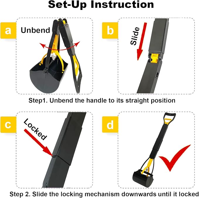 ienjoyed 2-Pack Pooper Scooper for Large Small Dogs Heavy Duty, 32" Long Handle Poop Scoop for Yard, Grass, Gravel, Dog Poop Grabber with High Strength Material and Durable Spring