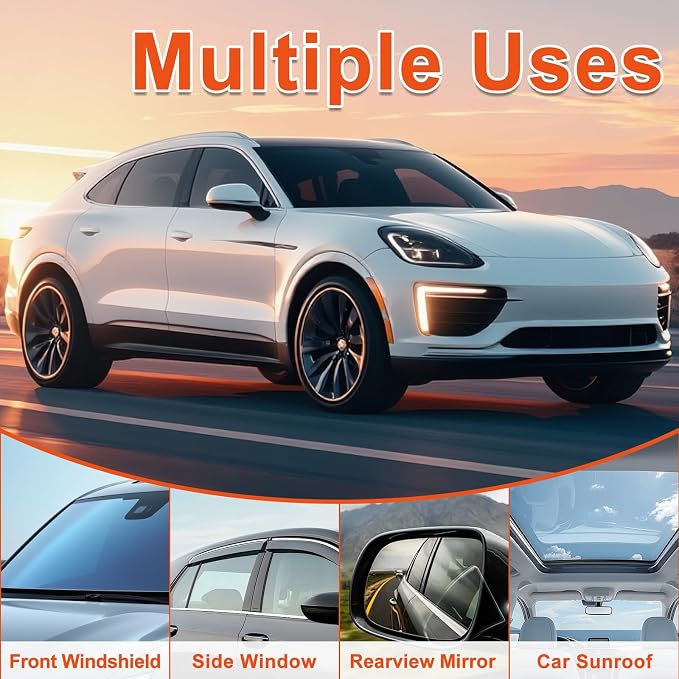 Glass Oil Film Remover for Car, Hand-Held Glass Emulsion Cleaner, Glass Cleaner Automotive Oil Film Cleaning Brush for Car Windows, Windshield and Mirrors, Improve Driving Visibility