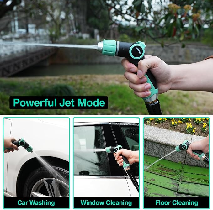 Besiter Garden Hose Nozzle Sprayer High Pressure Water Hose Nozzle with 4 Patterns with Adjustable Spray for Car Washing, Garden Watering, Patio Cleaning and Pets (Blue)
