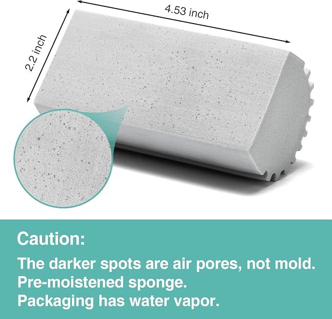 4 Pack Damp Dusting Sponge Duster, Grey Dust Cleaning Sponge, Reusable Household Cleaning Sponge Tool for Blinds, floorboards, Fan Blades, Vents, Glass, Railings, Mirrors