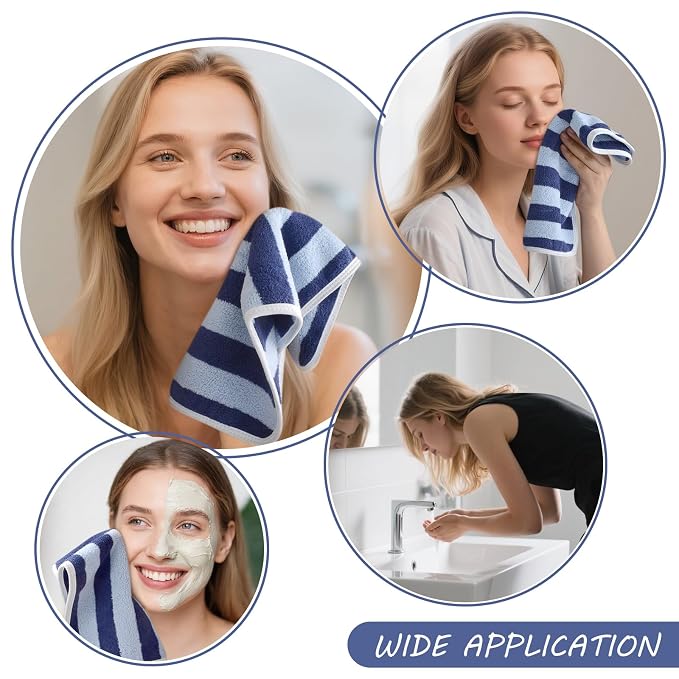 SINLAND Microfiber Facial Cloths Fast Drying Washcloth 12inch x 12inch Absorbent Face Wash Cloth Soft Makeup Remover Cloths