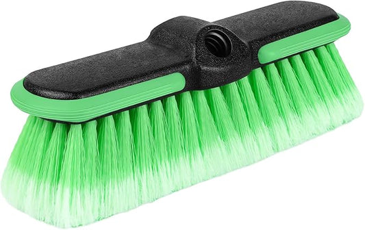 10“ Car Wash Brush Head, Scrub Brush Attachment for Extension Pole, Outdoor Cleaning Tool for Window, Wall, Floor, Deck, Patio