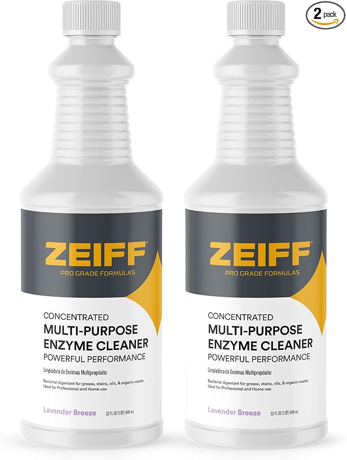 Zeiff Pro-Grade Multi-Purpose Probiotic Enzyme Cleaner - Pet Stain and Odor Remover, Drain Cleaner - Powerful Cleaning & Odor Eliminating Formula For Professional & Home Surfaces - 32 Ounce
