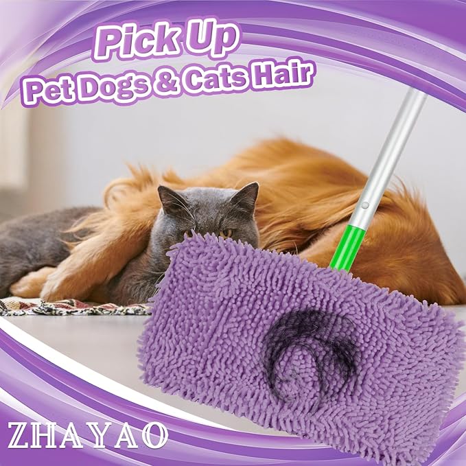 Reusable Microfiber Mop Pads for Swiffer Sweeper Mop, 6 Pack | Wet and Dry Flat mop Cover, Replacement Sweeping Mopping pad Refills for Surface/Hardwood Floor Cleaning