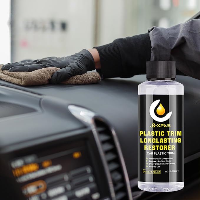 Car Interior plastlc Restorer - Dashboard Cleaner, UV Protectant Spray | 60ml Odorless Trim Shine, Dirt Resistant Rubber Coat for Vehicle Mirror, Console, , Door Panel, Vinyl, Engine Bay