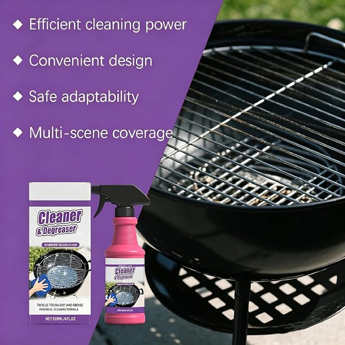 3Pcs Fast-Acting Heavy-Duty Grill Degreaser Spray,BBQ Grill Cleaner for Outdoor Grills, Multi-Purpose Grease Remover for Oven Stove Air Fryer Grill