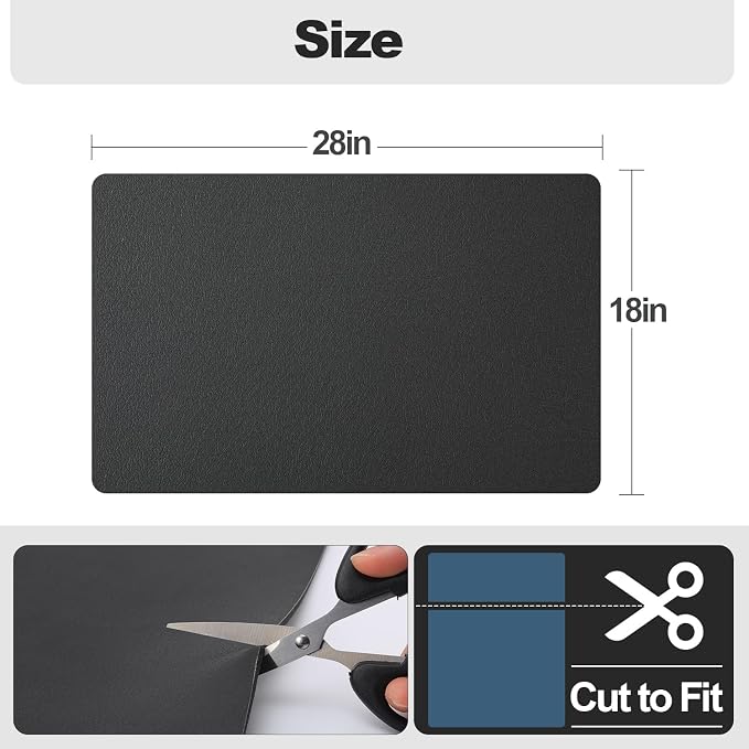 Ecotrim - Dish Drying Mat for Kitchen Counter | Coffee Bar Mat for Countertops | Heat Resistant Drainer Mat with Non-slip Rubber Backed | Hide Stain Kitchen Absorbent Draining Mat | Black 18"x28"