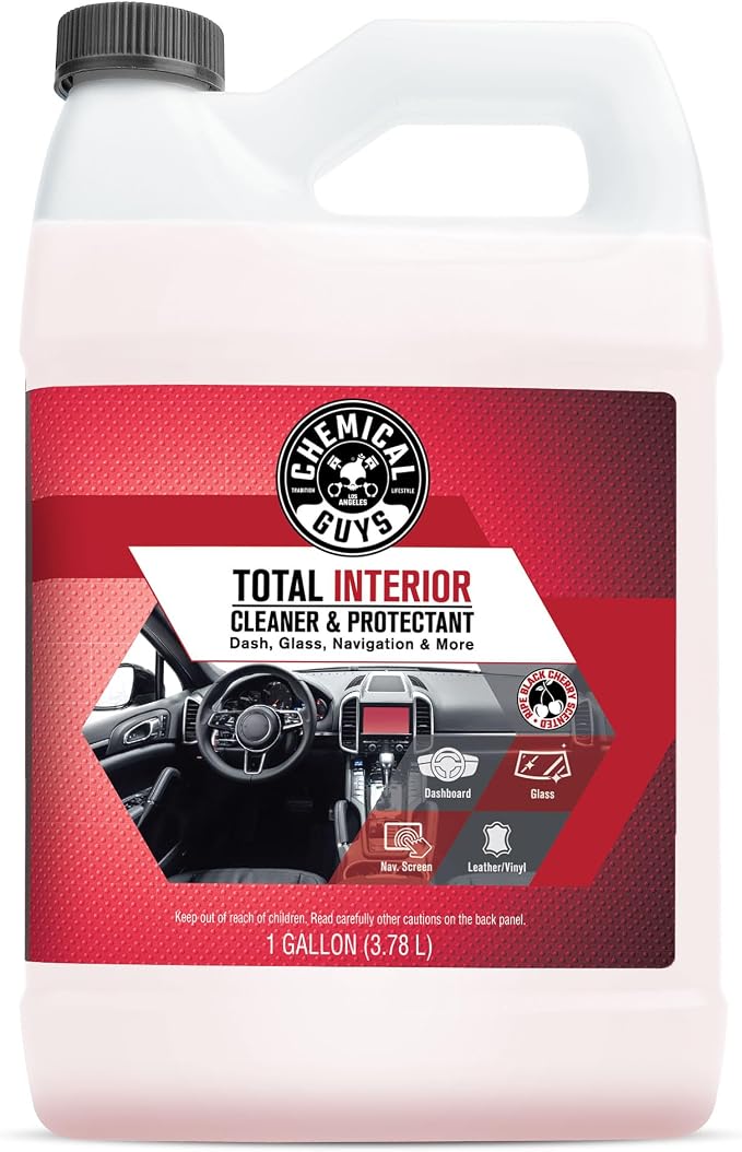 Chemical Guys, Total Interior Cleaner & Protectant, Black Cherry, 1 Gallon | Cleans leather, vinyl, plastic, glass and carpet in one step, residue-free finish with a black cherry scent