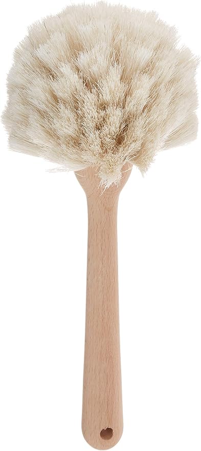 Fox Run Kitchen Brush, Natural Horsehair Fiber Dish and Glass Brush, 10" | Easily Clean Bottles & Hard To Reach Dishware | Kitchen Cleaning Essential | Natural Fiber Cleaning Brush | Dish Scrub Brush