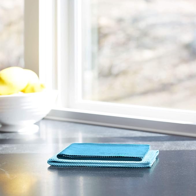 E-Cloth Microfiber Window Cleaning Cloth Kit - Glass Cleaning Cloth for Windows, Mirrors, Cars, Lenses, Eyeglasses, & More, Streak Free Clean, Machine Washable Reusable Towel - Alaskan Blue | Chemical-Free Cleaning - Reusable & Machine Washable Towel, ...