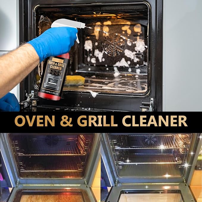 Oven & Grill Foam Cleaner 3.38 fl.oz, Degreaser Spray | Foam cleaner and degreaser spray for ovens, grills, stoves and grates, helps break down grease and food residue, 3.38 fl.oz