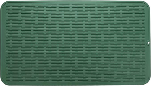 MicoYang Silicone Dish Drying Mat for Multiple Usage,Easy clean,Eco-friendly,Heat-resistant Silicone Mat for Kitchen Counter or Sink,Refrigerator or Drawer Liner Green 4XL 32 inches x 18 inches