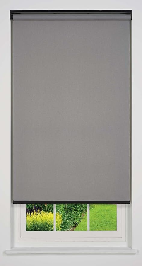 Customizable Cordless Light Filtering Sierra Collection Roller Shade, Light Grey 60" to 65" W X 60" H (Arrives 1/4" Narrower)