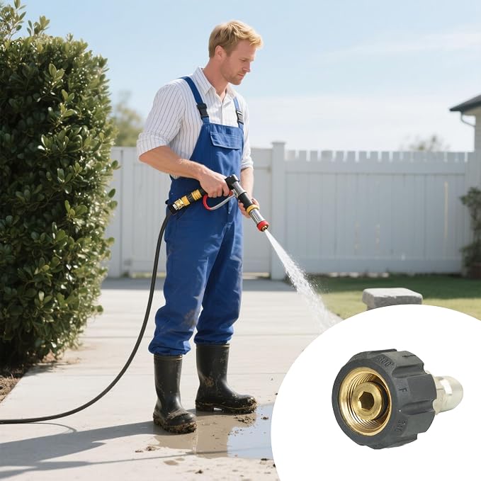 Hourleey Pressure Washer Adapter Set, Quick Disconnect Kit with M22 Metric Male Thread Quick Connector, M22 Swivel to 3/8'' Quick Connect, 3/4" to Quick Release, M22 to M22 Convert, 9 Pack