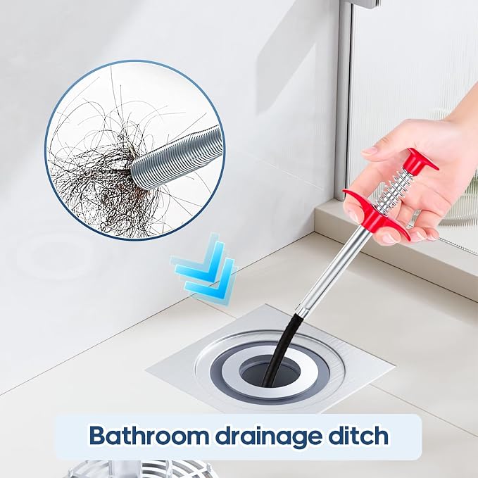 Flexible Grabber Claw (4 Claws), Drain Snake with Tweezers, Bendable Hose Grabber Reacher Tool, Retractable Drain Clog Remover Tool, Pickup Tool for Bath Tub, Toilet, Kitchen Sink & Sewer (35 inches)