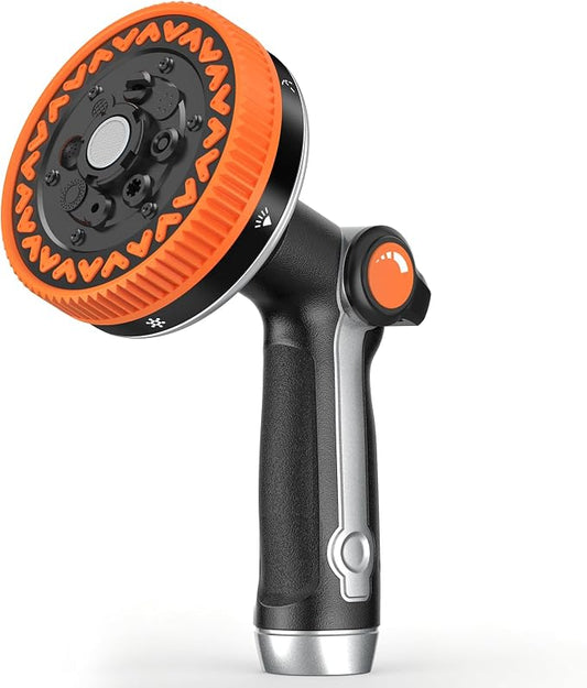 Insoma Heavy Duty Metal Water Hose Nozzle, 8-Pattern Garden Hose Sprayer | Water Spray Gun With Thumb Flow Control And Ergonomic Grip, Leak-Proof, Gentle Mist Ideal For Plants, Pets, Washing Cars