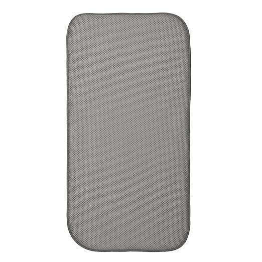 iDesign iDry Absorbent Kitchen Countertop Dish Drying Mat - 18" x 9", Mini, Pewter/Ivory