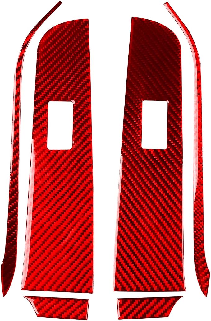 Real Carbon Fiber Trim for Toyota Camry Accessories | for 2012 2013 2014 Rear Door Lift Control Window Power Switch Button Panel Interior Thick Overlay Decal