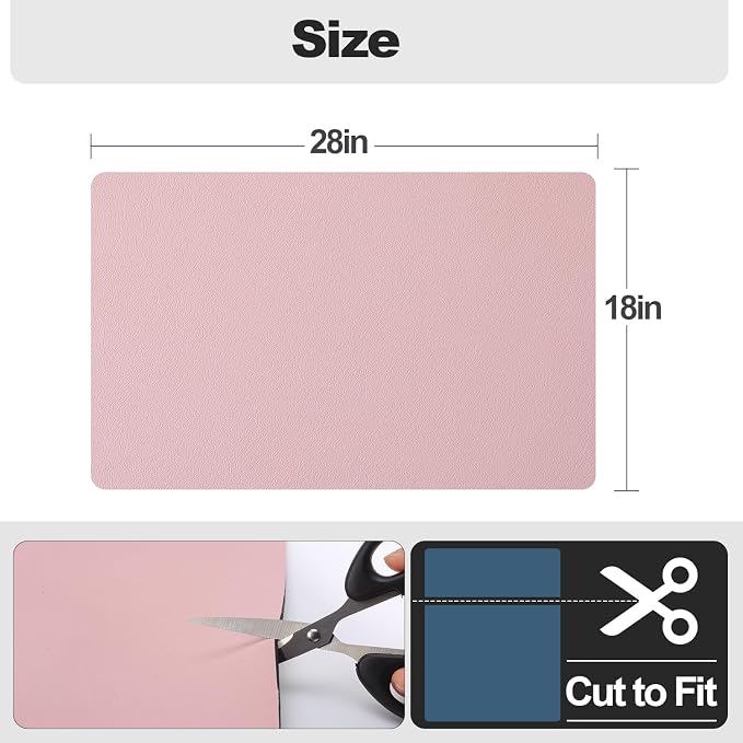 Ecotrim - Dish Drying Mat for Kitchen Counter | Coffee Bar Mat for Countertops | Heat Resistant Drainer Mat with Non-slip Rubber Backed | Hide Stain Kitchen Absorbent Draining Mat | Pink 18"x28"