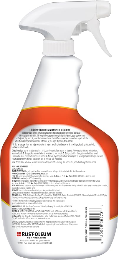 Krud Kutter CR326 Instant Carpet Cleaner/Stain Remover Plus Deodorizer Spray, 32 Fl Oz