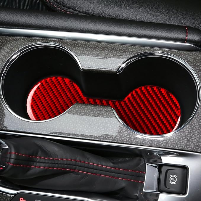 Real Carbon Fiber Trim for Chevy Malibu 9th Gen Accessories | for 2016-2024 Cup Holder Slot Mat Sticker Interior Thick Overlay Decal