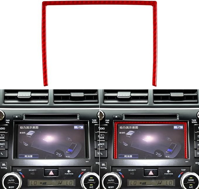 Real Carbon Fiber Trim for Toyota Camry Accessories | for 2012 2013 2014 Center Control Screen Frame Interior Thick Overlay Decal